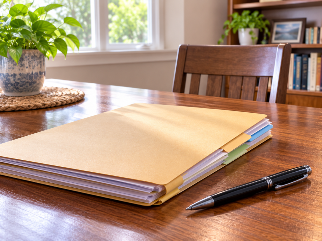 Important legal documents organized on a table